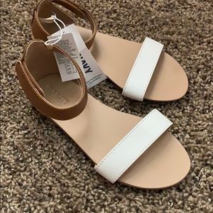Old navy white, brown and tan sandals